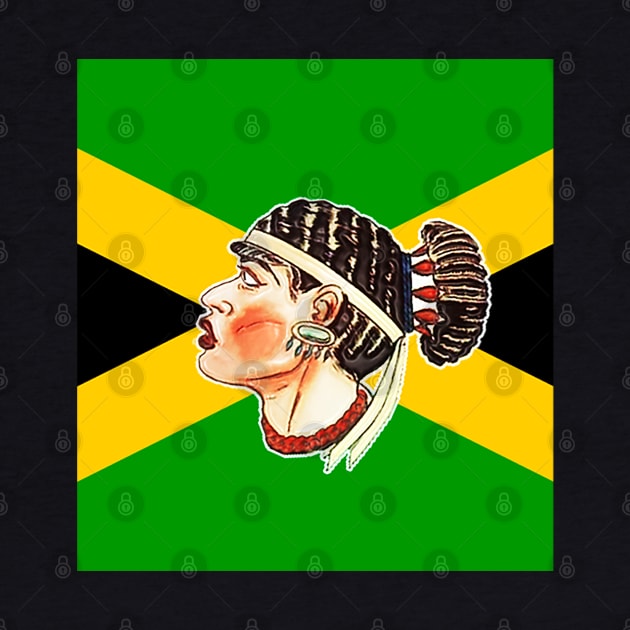 Black girl with Jamaican flag by Marccelus